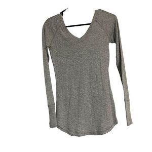 One step up large gray juniors off the shoulder long sleeve shirt henley with th